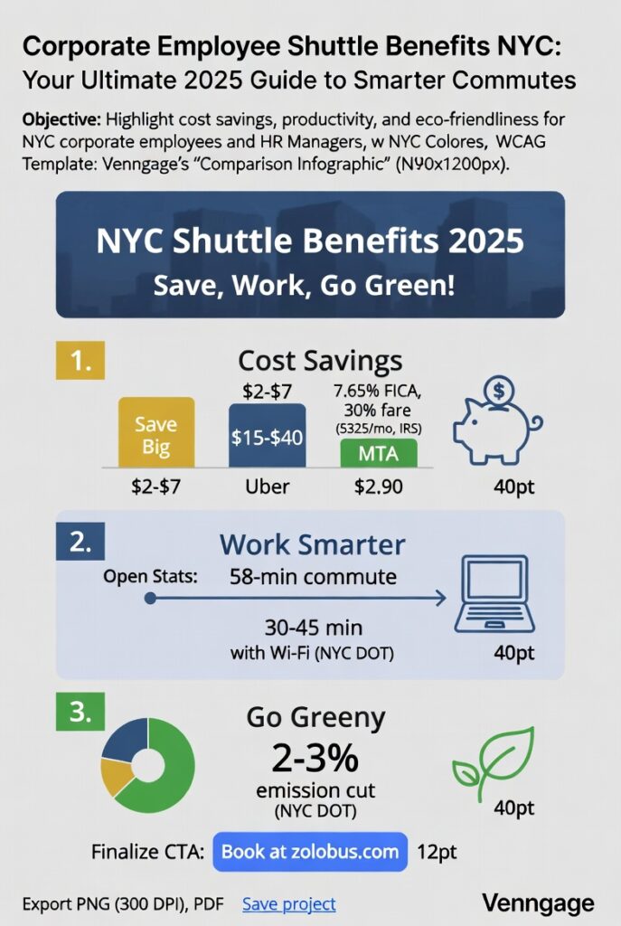 Infographic corporate employee shuttle benefits NYC