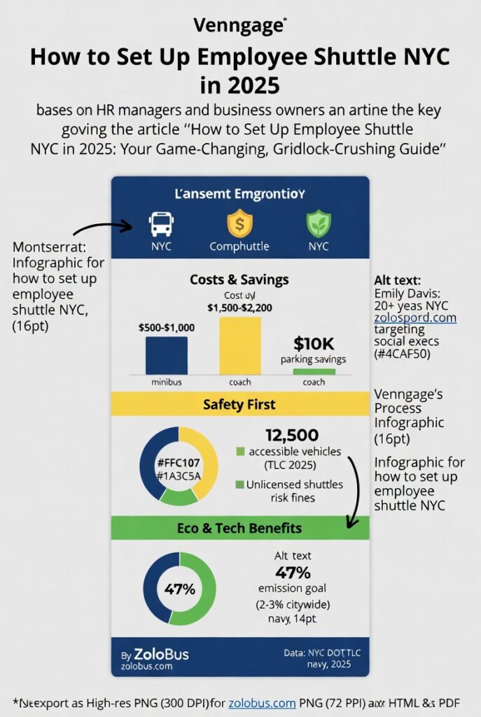 Infographic how to set up employee shuttle NYC
