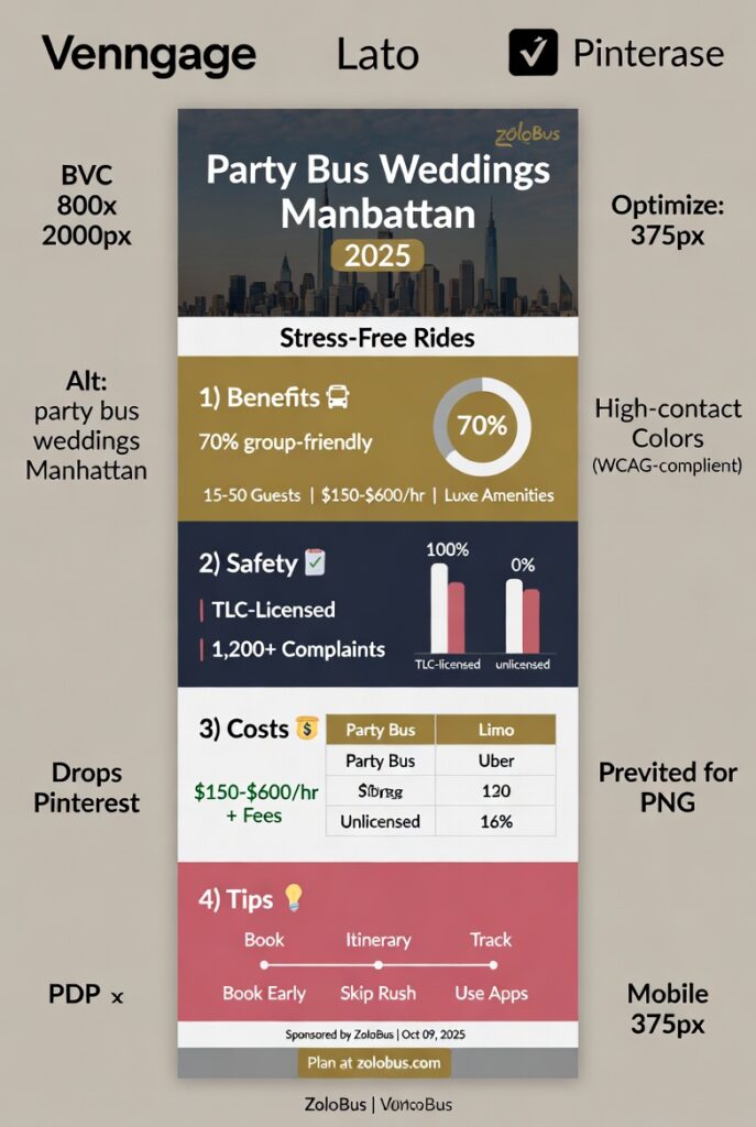 Ultimate Joyful Party Bus Weddings Manhattan: Your 2025 Guide to Stress-Free Rides 4 Infographic party bus weddings Manhattan