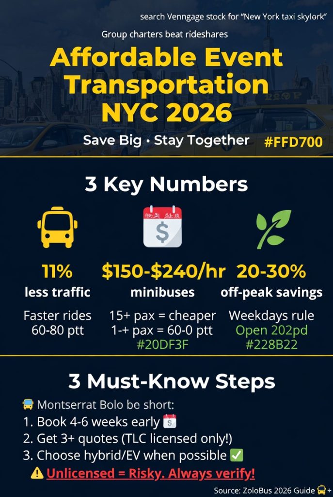 Infographic affordable event transportation NYC