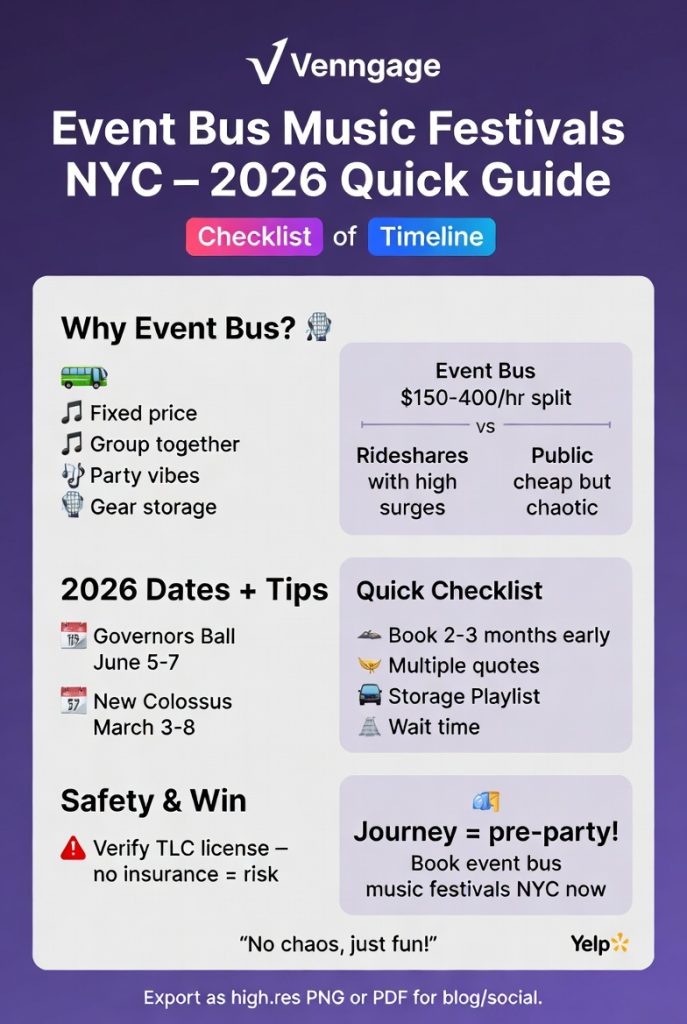 Infographic event bus music festivals NYC