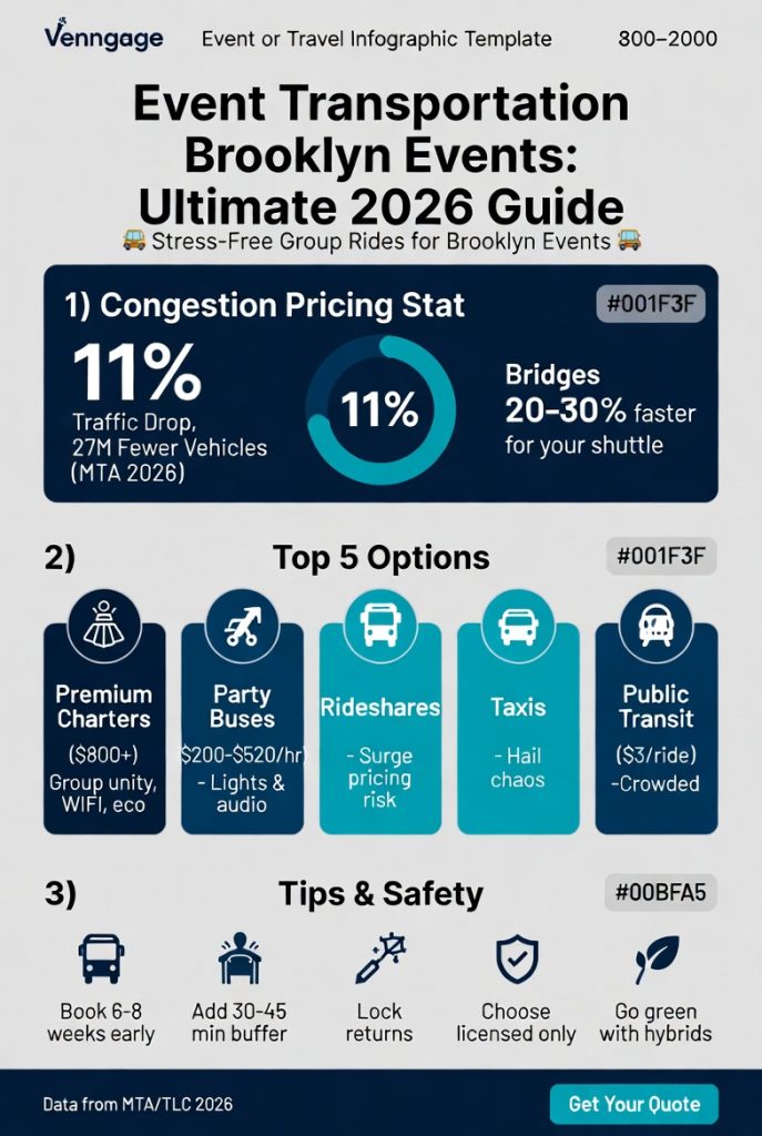 Infographic event transportation Brooklyn events