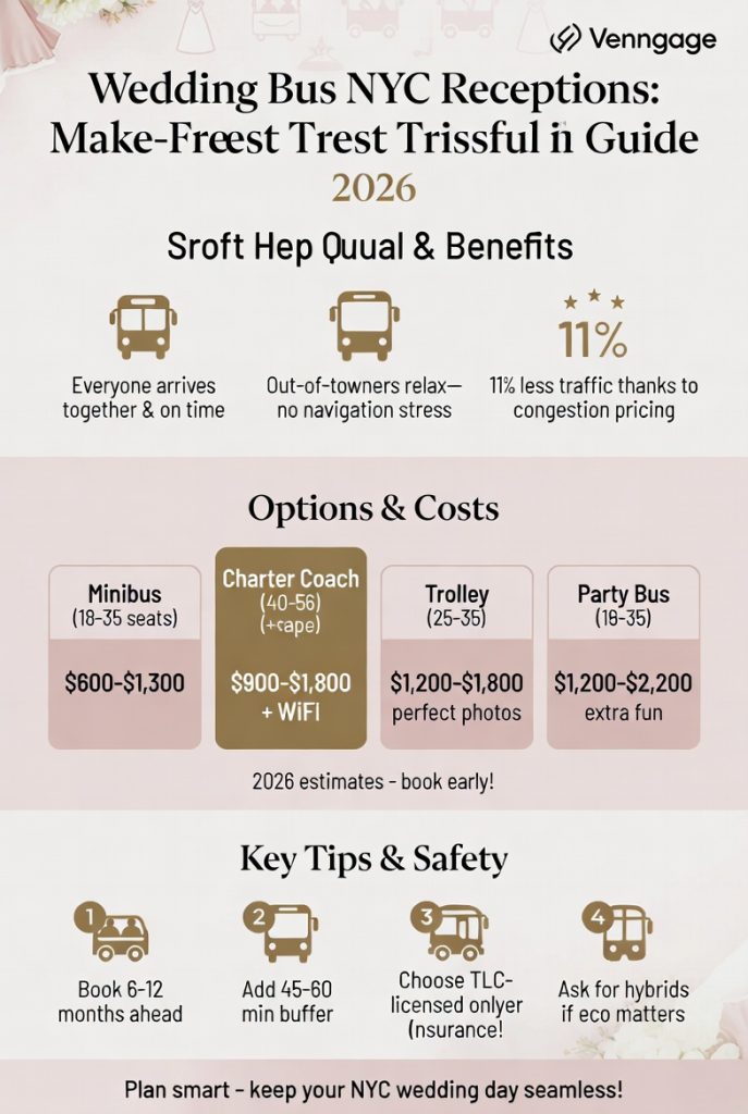 Wedding Bus NYC Receptions: Keeping Everyone Together on Your Big Day in 2026 4 Infographic wedding bus NYC receptions