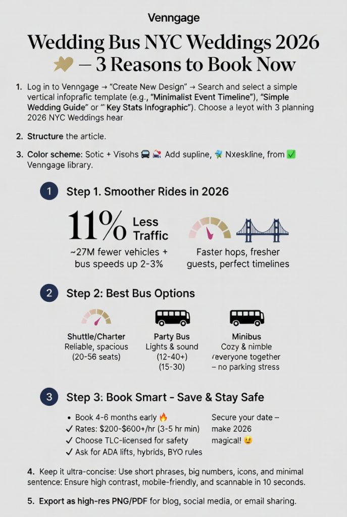 Infographic wedding bus NYC weddings 2026