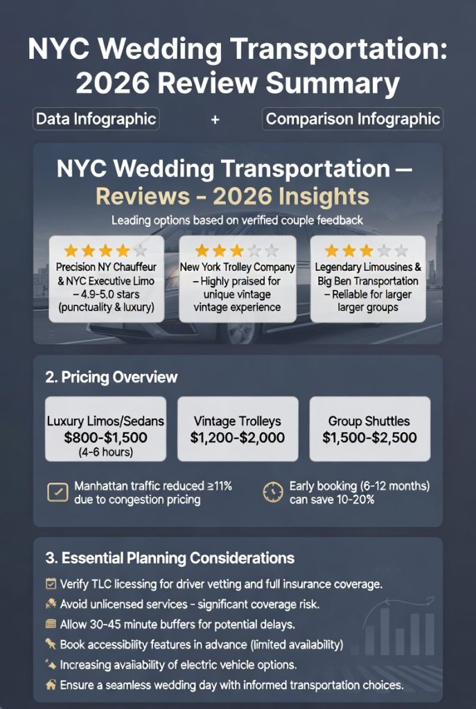 Infographic wedding transportation reviews NYC