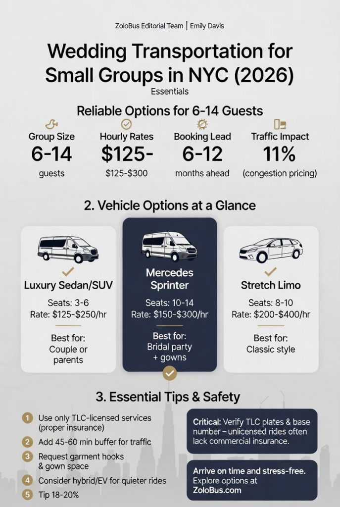 Best Wedding Transportation Small Groups NYC: What Actually Works in 2026 4 Infographic wedding transportation small groups NYC