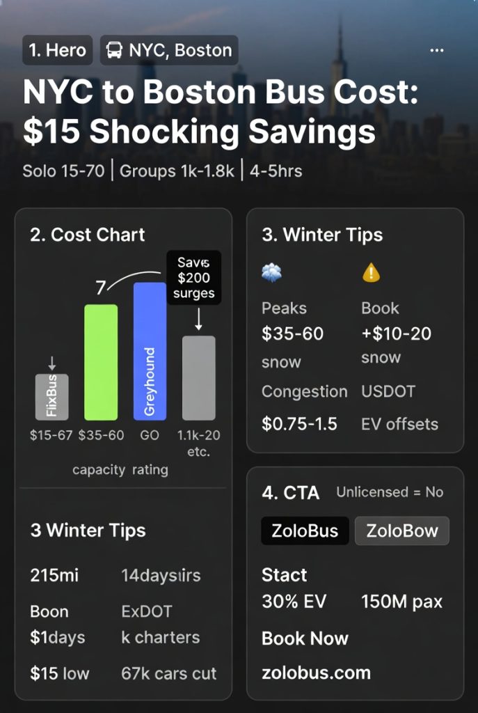 Infographic NYC to Boston bus cost