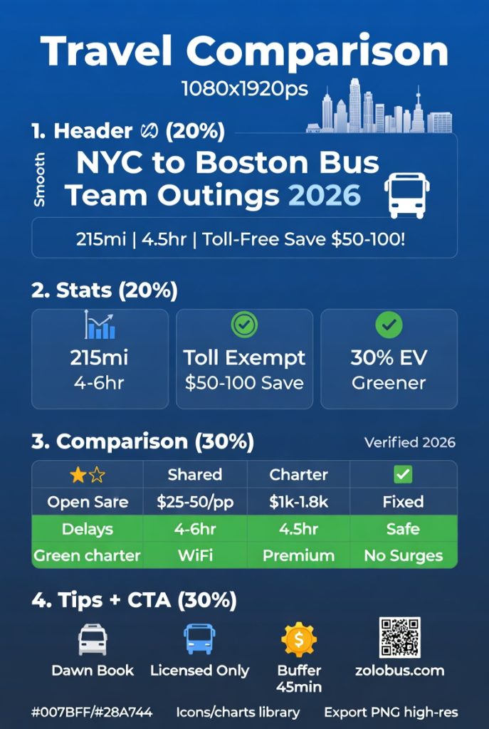 Infographic NYC to Boston bus team outings