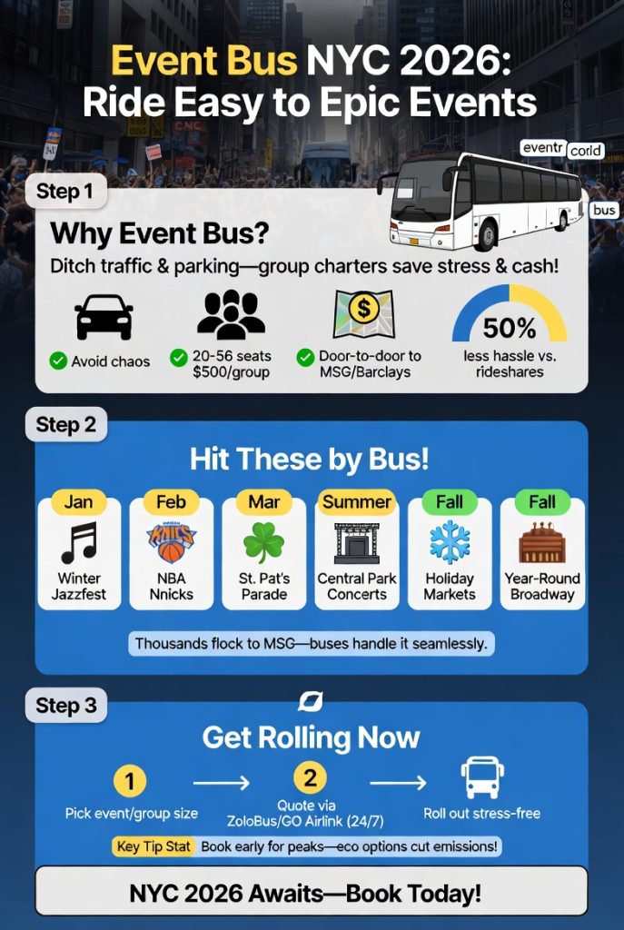 Epic Event Bus NYC Events 2026 Survival Guide 4 Infographic event bus NYC events 2026