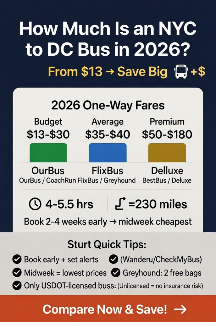Infographic how much is an nyc to dc bus
