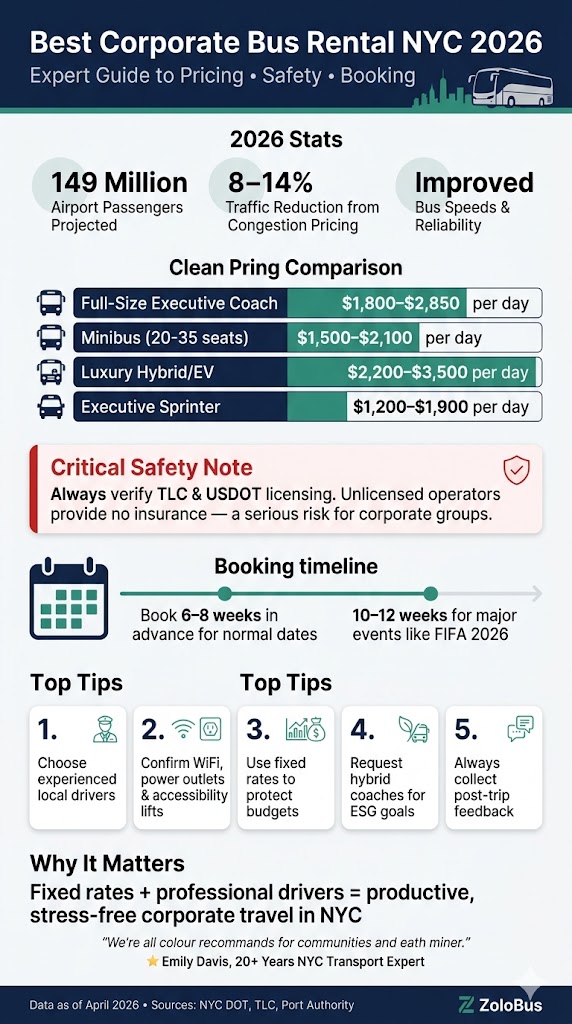 Infographic best corporate bus rental nyc 2026