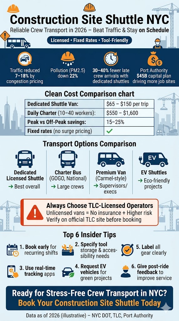 Infographic Construction Site Shuttle NYC