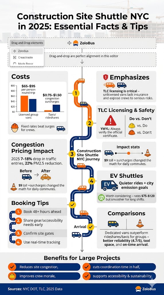 Infographic Construction Site Shuttle NYC