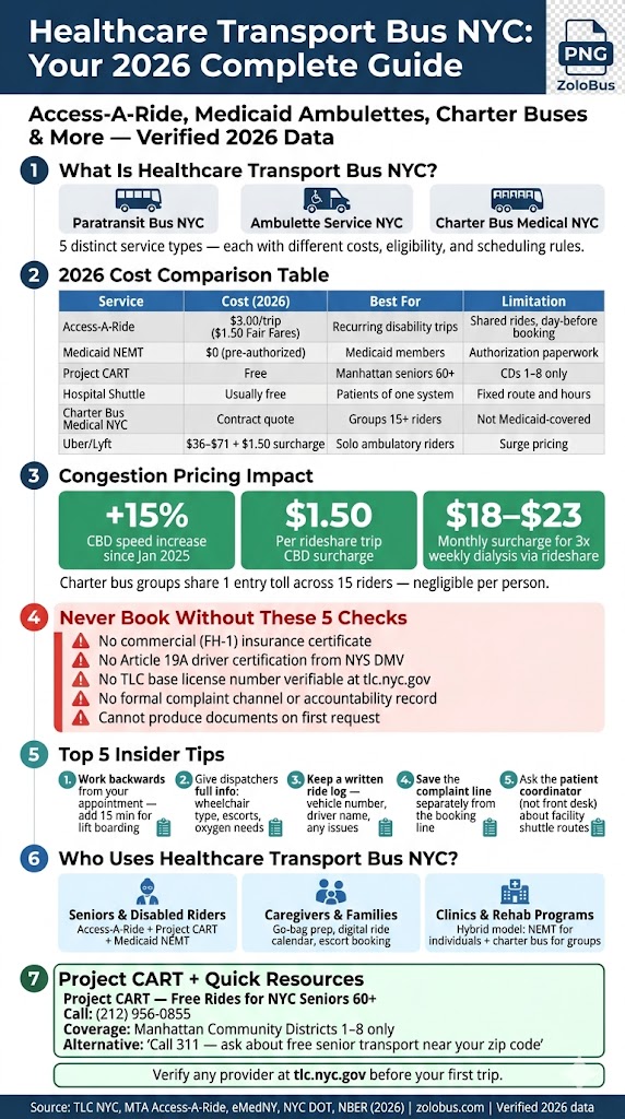 Healthcare Transport Bus NYC: A 2026 Guide to Medical Rides That Actually Show Up 5 Infographic Healthcare Transport Bus