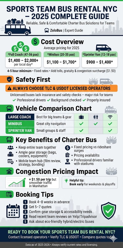 Infographic Sports Team Bus Rental NYC