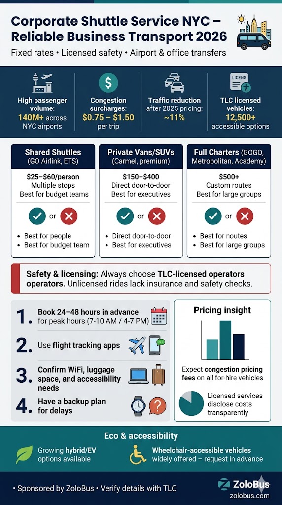 Corporate Shuttle Service NYC: 7 Honest Lessons From Real Events 2026 4 Infographic corporate shuttle service NYC