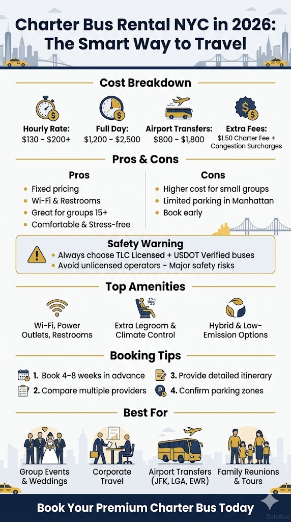 Charter Bus Rental NYC: Honest 2026 Seasonal Booking Guide for Conference Planners 5 Infographic charter bus rental NYC