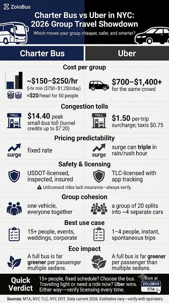 Infographic charter bus vs Uber