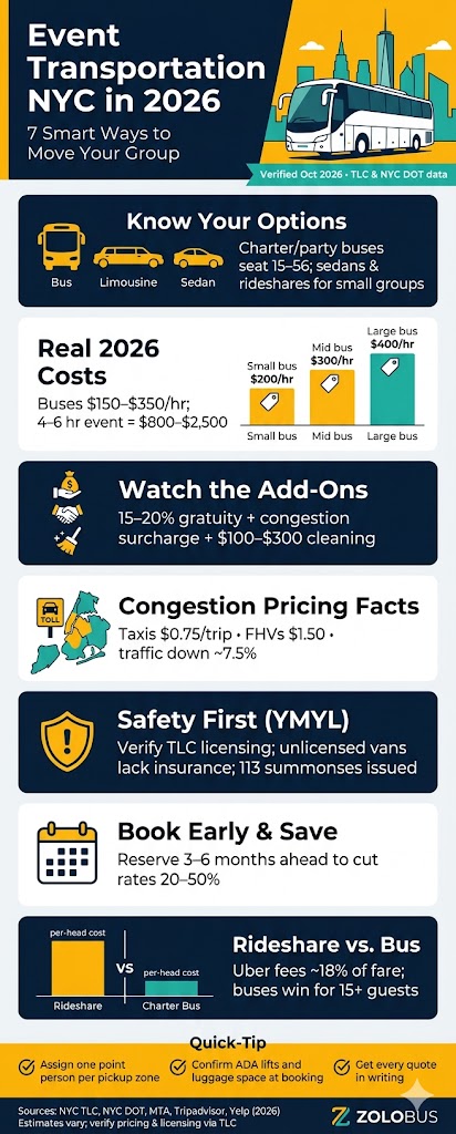 Event Transportation NYC in 2026: The Ultimate Smart Guide 4 Infographic Event Transportation NYC