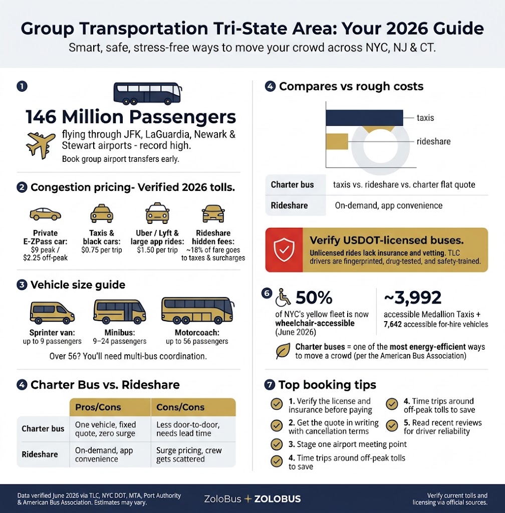 Infographic group transportation Tri-State Area