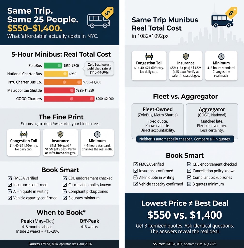 Affordable Bus Companies NYC: 7 Honest Price Checks for 2026 4 Infographic affordable bus companies nyc