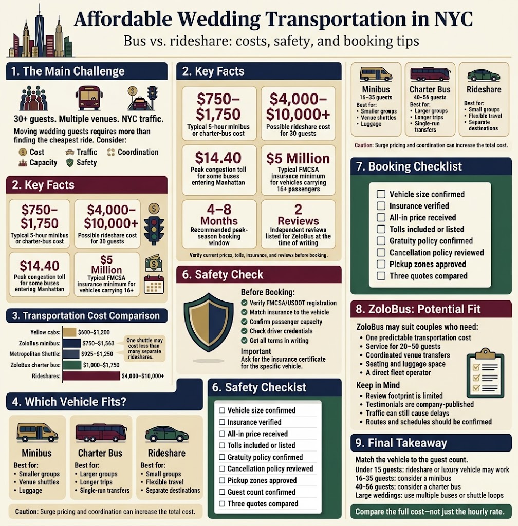 Affordable Wedding Transportation NYC: Honest Costs for 2026 4 Infographic affordable wedding transportation nyc