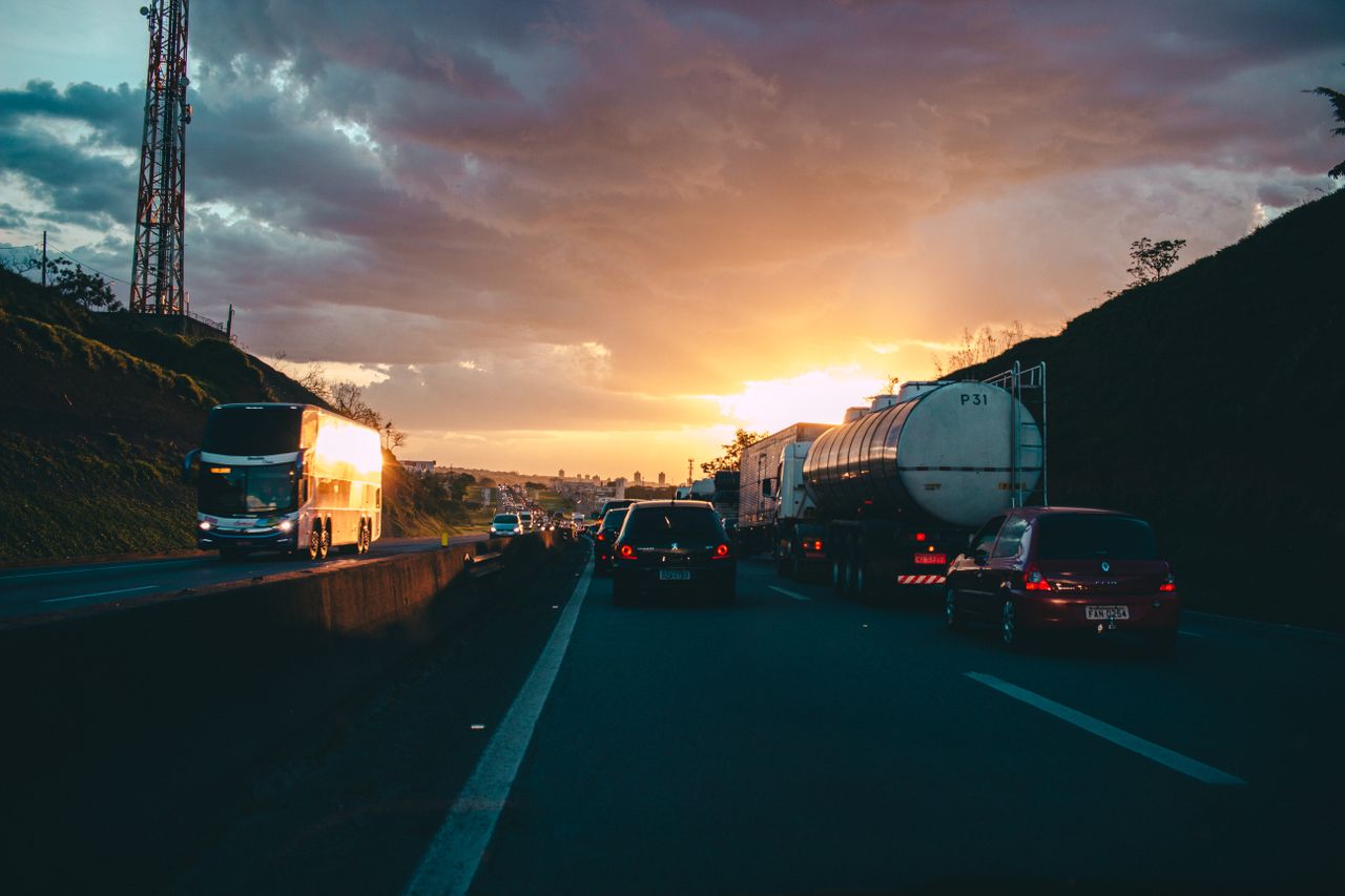 Gloucester County NJ limo service – Sprinter van on the highway at sunset with Zolo