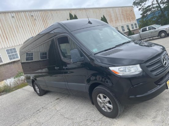 Mercedes Sprinter van front at depot - Zolo fleet Millville NJ